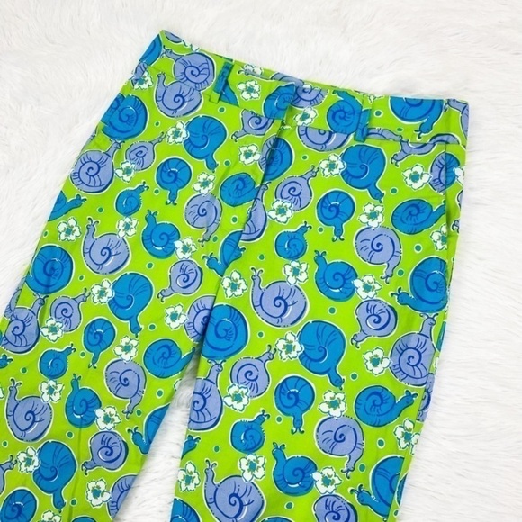 Lilly Pulitzer Vintage Snail Escargot Print Capri Crop Pants Women’s Size 2 - Picture 2 of 8